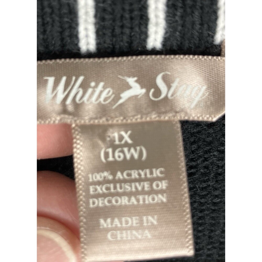 White Stag 3D Beaded Christmas Sweater Size 1X 16W Embroidered Applique & Sequin - Picture 8 of 11